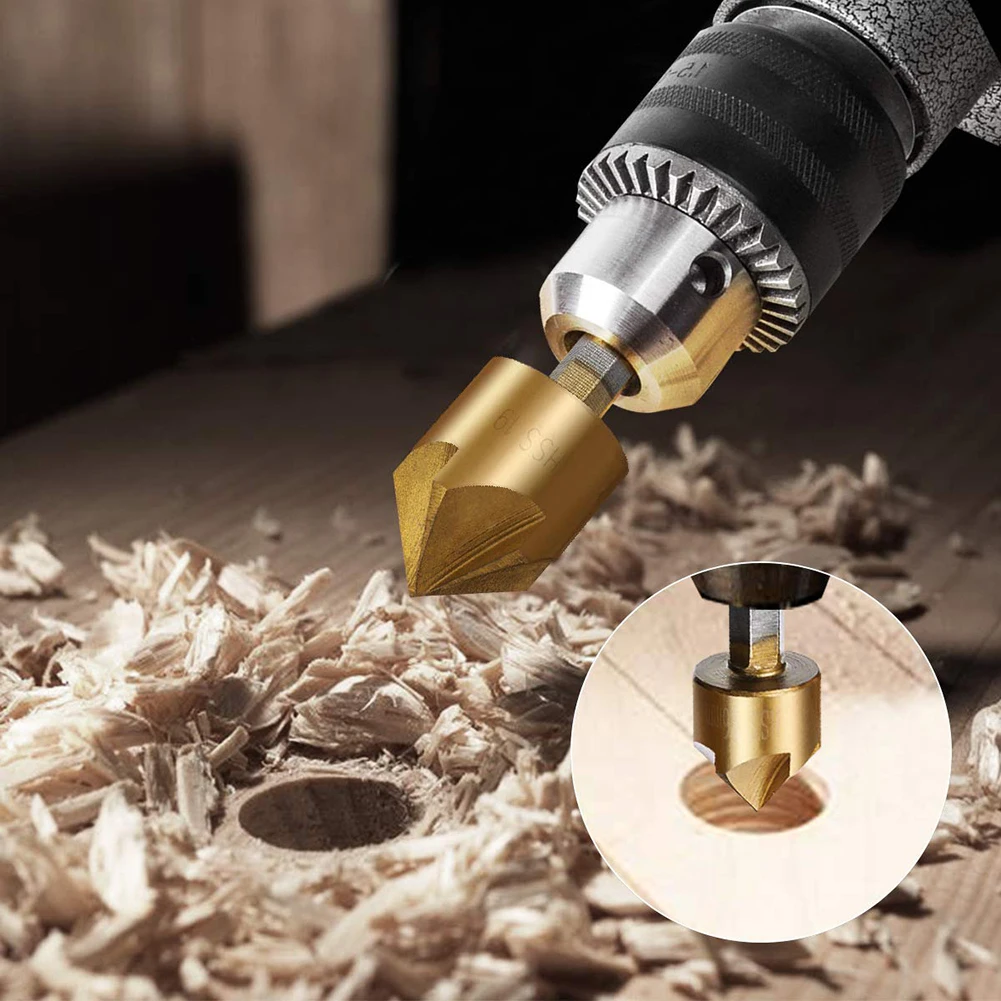Mata bor Countersink kinerja tinggi 6 ukuran sempurna untuk pengeboran ke dalam kayu plastik aluminium dan bahan lebih banyak