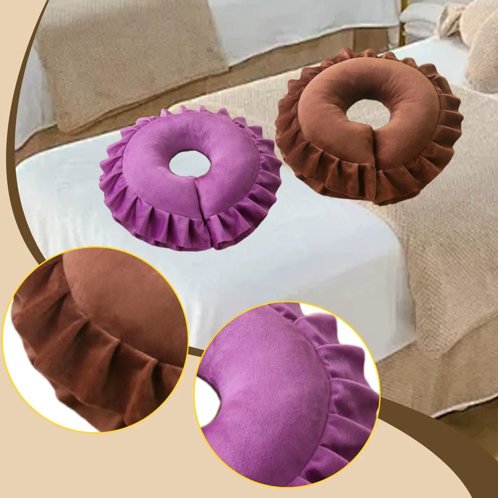 Ergonomic Face Down Pillow for Stomach Sleepers with Breathable Polyester Massage Headrest for Bed Home Use