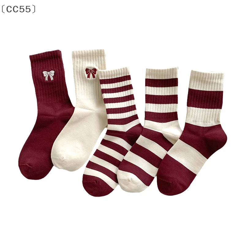 

женские осенне-зимние хлопковые вязаные носки средней длины, повседневные полосатые спортивные носки в стиле хип-хоп для скейтборда, носки для школьниц