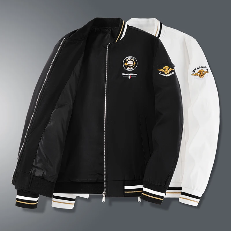 

2023 Осенняя мужская новая повседневная мода, молодежная мода, приталенный крой, высококачественный бейсбольный воротник, универсальный джек с вышивкой