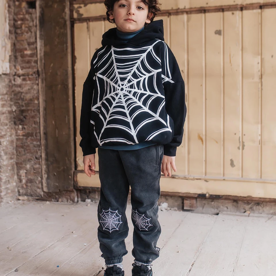 Lmh Kids Boys Clothing Pullover Hoodies Sweatshirt Pants Letter Spider Cartoon Jacket Toddler Sweater Teen Girl Clothes Spring
