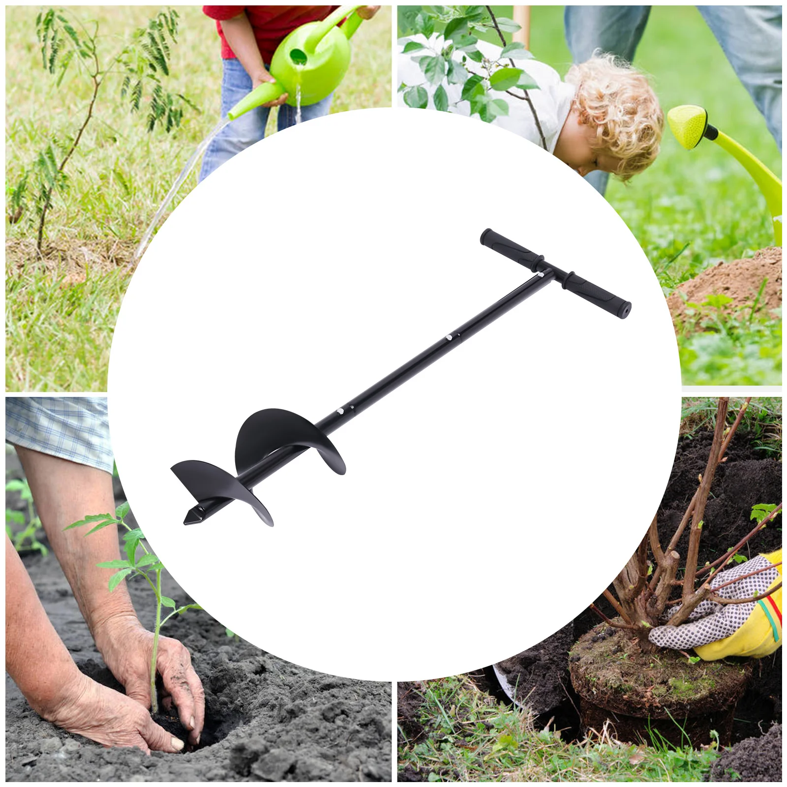 Manual Garden Hole Cavando Broca, Broca de mão Auger, Post Hole Digger, Plantando Espiral, Flor e Mudas