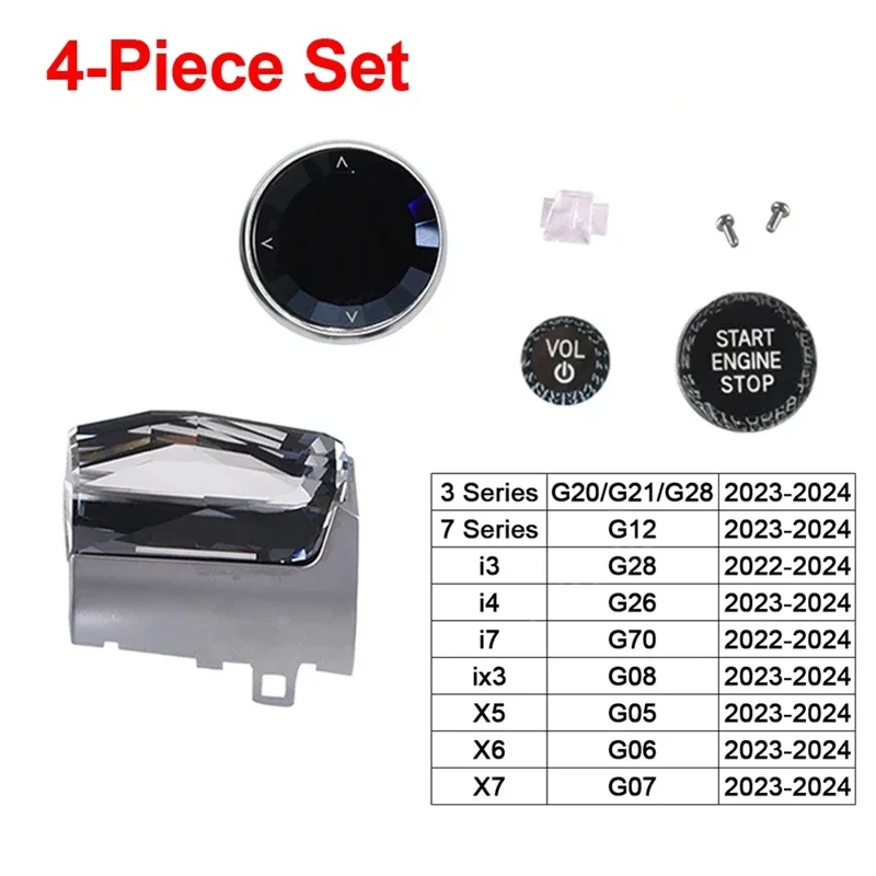 

X-T 4Pices Car Crystal Gear Shift Knob For BMW G20 G12 I3 I01 I7 G70 Ix3 G08 X5 G05 X6 G06 X7 G07 LHD Paddle Shifter Crystal