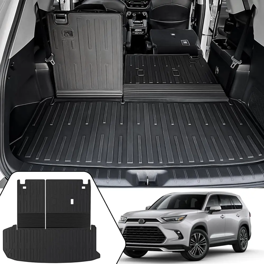 

Mat with Backrest 2-in-1 for 2024-2026 Toyota Grand Highlander Car Mat Accessories, TPE All Weather Cargo Liner Trunk Mat (Grand