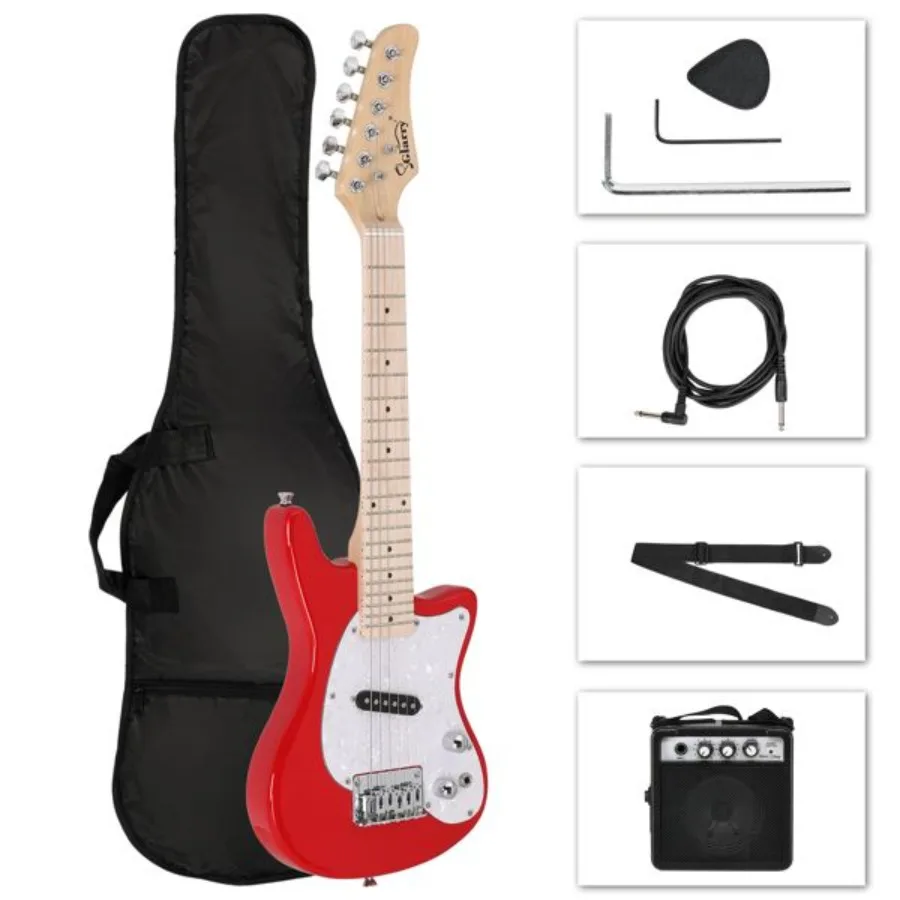 

[Do Not Sell on ] Glarry 30in Maple Fingerboard Mini Electric Guitar Kit with 5W Amplifier Bag String Shoulder Strap Plectrum C