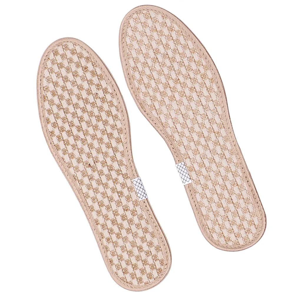 1Pair Linen Bamboo Charcoal Insoles Breathable Comfortable Foot Support Sweat Wicking Odor Control Shoe Inserts Unisex All Day