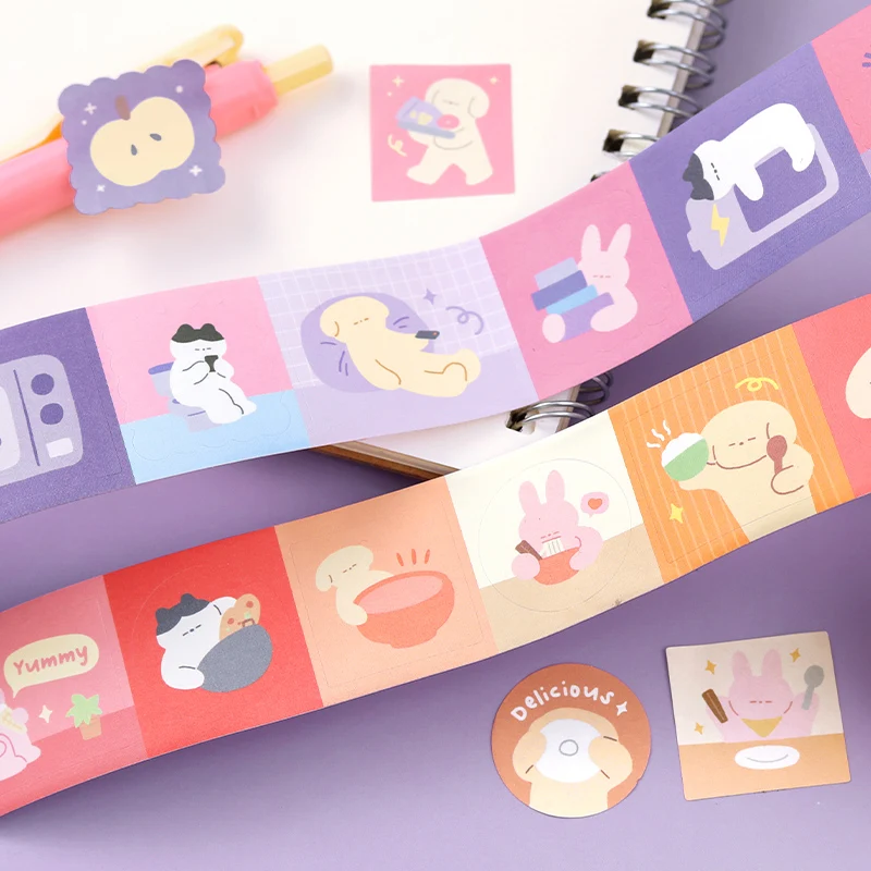 200cm/Roll INS Masking Tapes Cute cartoon pattern Decorative Label Stickers for Journal Scrapbooking Diary Album Stationery Tape