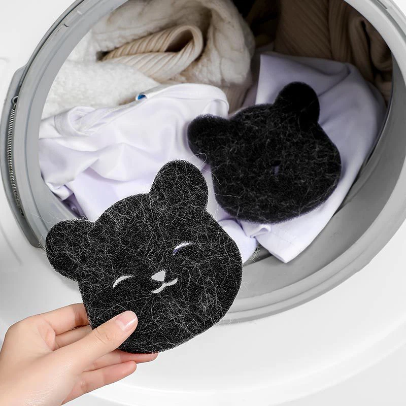 5pcs Hair Remover Bear Shape Laundry Ball Washing Machine Lint Catcher Reusable Clothes Sponge