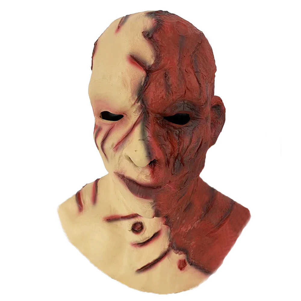 Chainsaw Killer Skinned Face Mask Latex Halloween Horror Costume Accessory