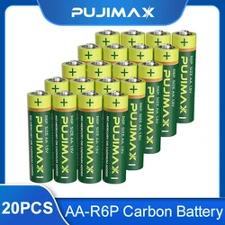 PUJIMAX 20PCS New 1.5V AA R6P Battery Extra Heavy Duty Battery AA Size Carbon-Zinc Primary Batteries For Alarm Clock Calculator