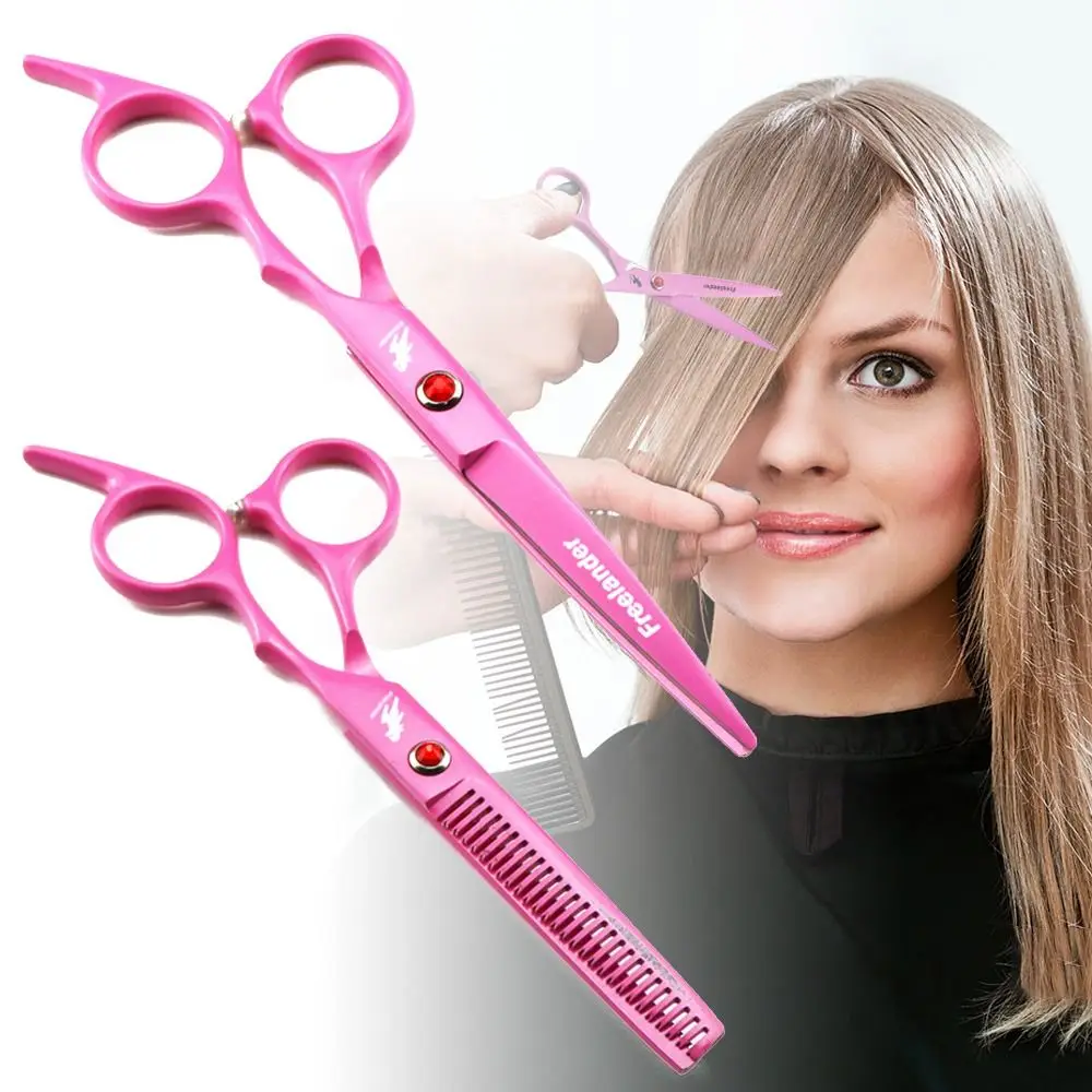 

High Quality Pink Barber Salon Hairdressing Shears Hair Cutting Scissors Thinning Barber Scissors 6.0 Inch