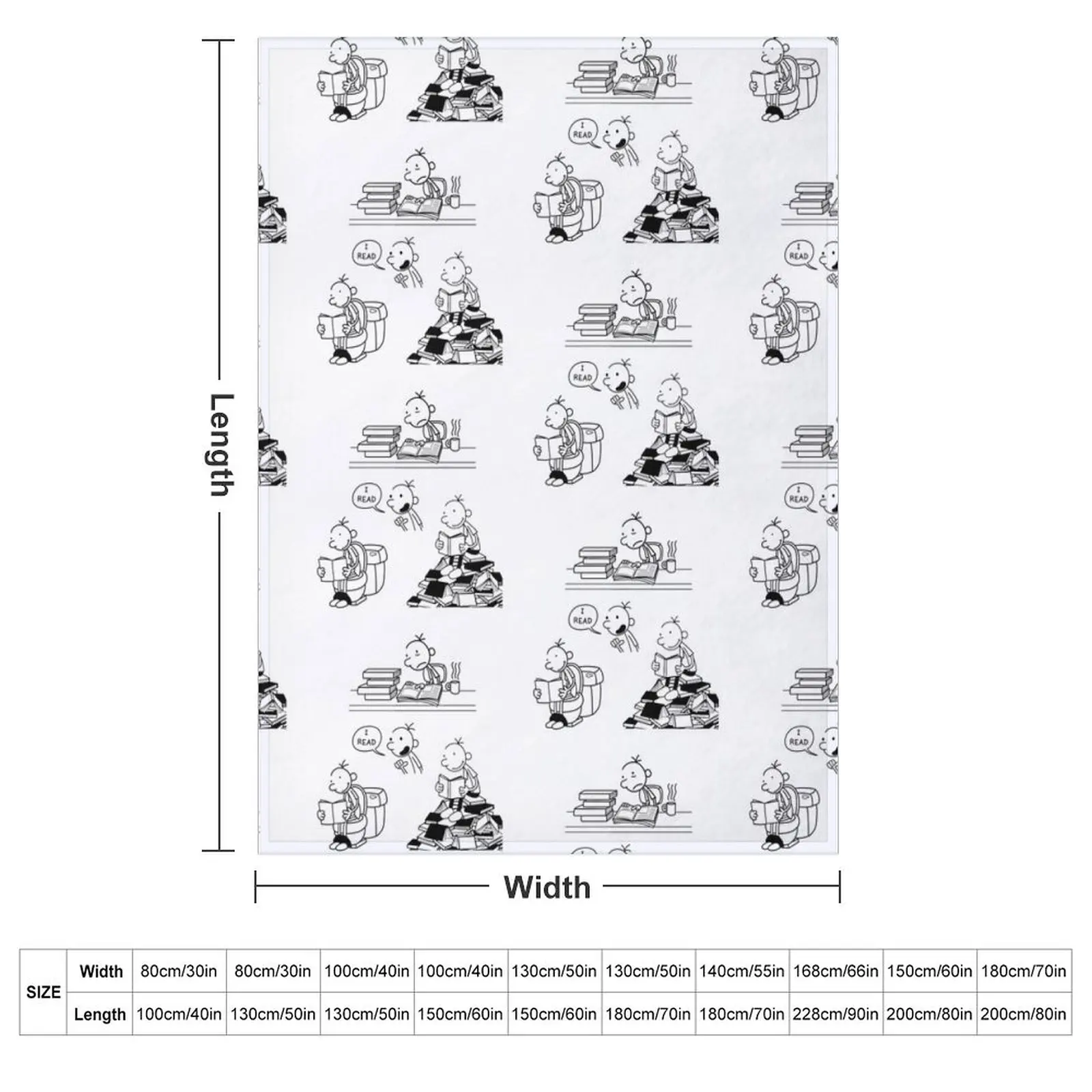 WIMPY KID READING Throw Blanket couch cozy soft plush fuzzy picnic outdoor blanket