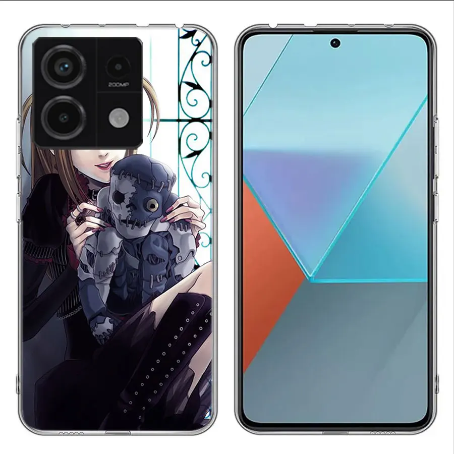 Anime Death note Amane Misa Clear Phone Case For Xiaomi Redmi Note 11 11S 11T 11E 10 10S 9 9S 9T 8 8T Pro 7 K70 K60 K20 TPU Patt