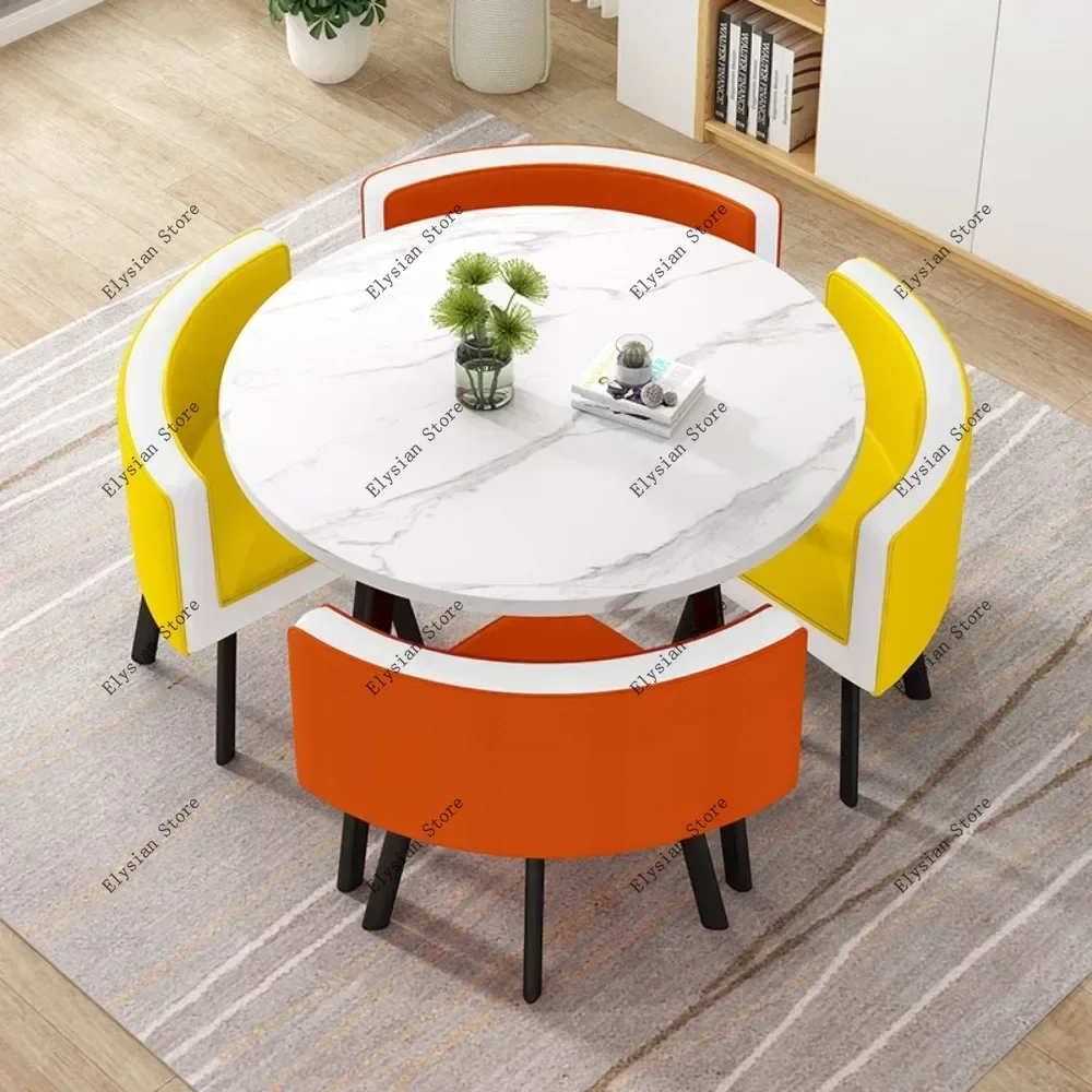 Design Office Dining Table Set 4 Chairs Study Apartmen Space Saving