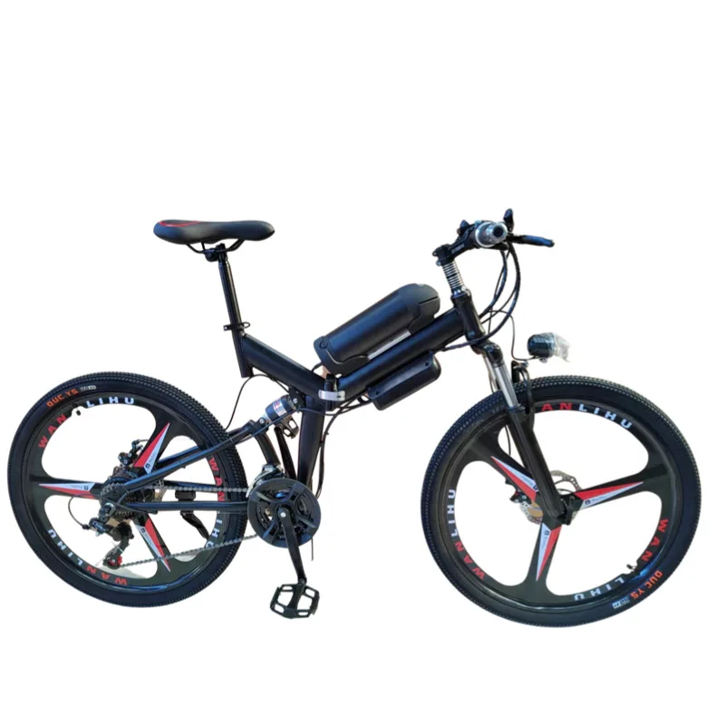 

Electric Folding Mountain Bike, Dual Shock Absorption, Variable Speed, Off-Road, Power Assisted, 26 Inch