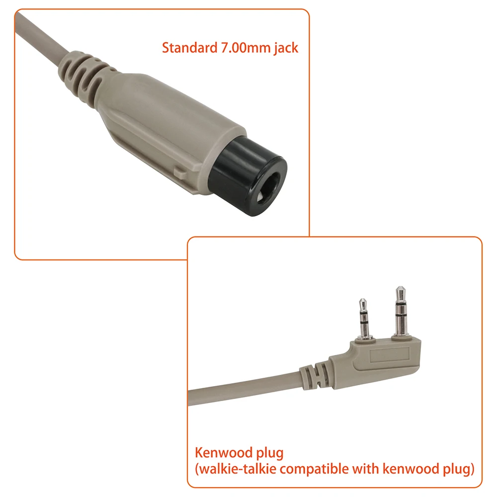 Compatible with standard 7.0mm jack tactical headset Compatible with Baofeng UV-3R UV-5R walkie-talkie,  KEN U94 PTT adapter