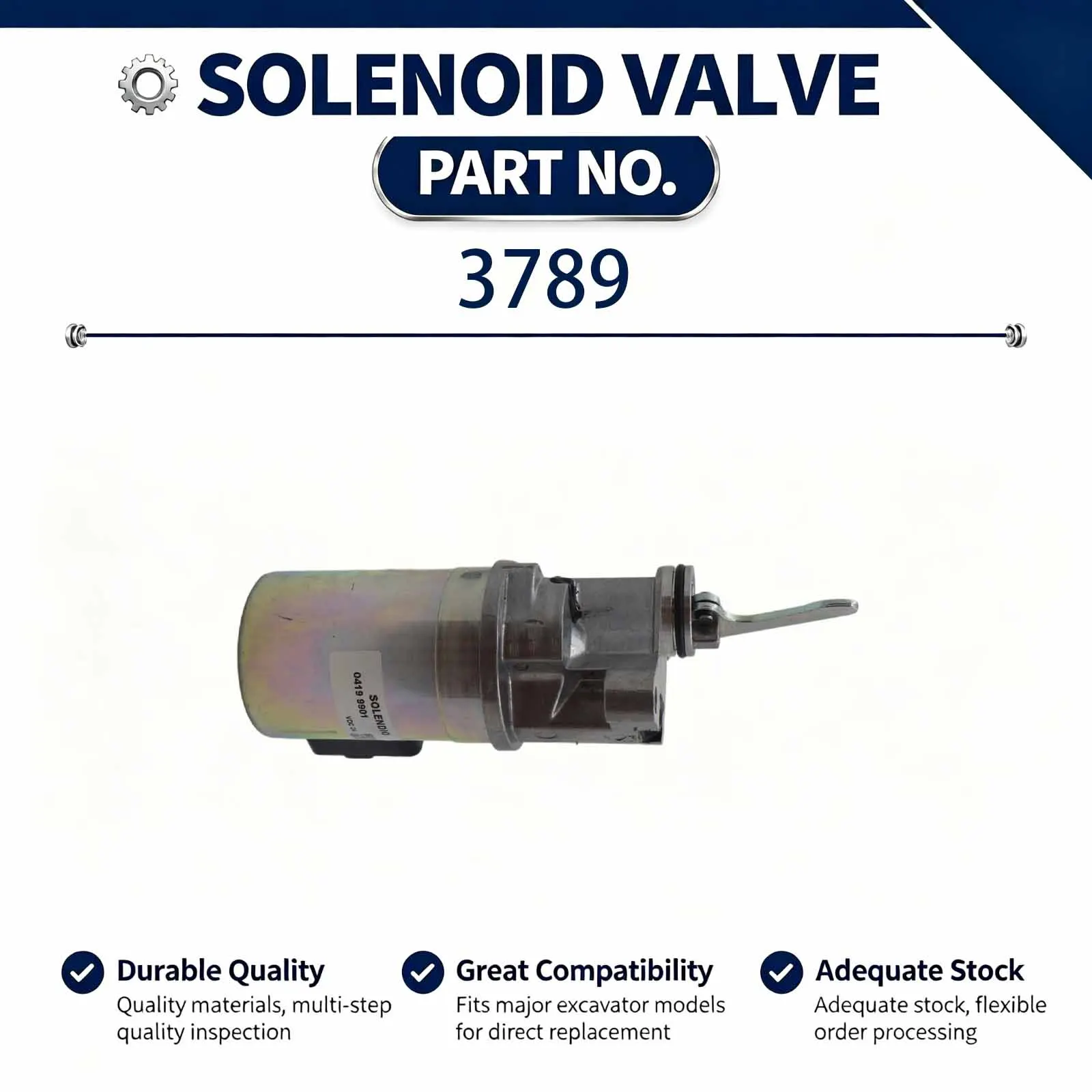 24V Solenoid valve '02113789 Compatible for Volvo Backhoe Loader BL61 BL71 BL61 PLUS BL71 PLUS BL60 BL70 Eng
