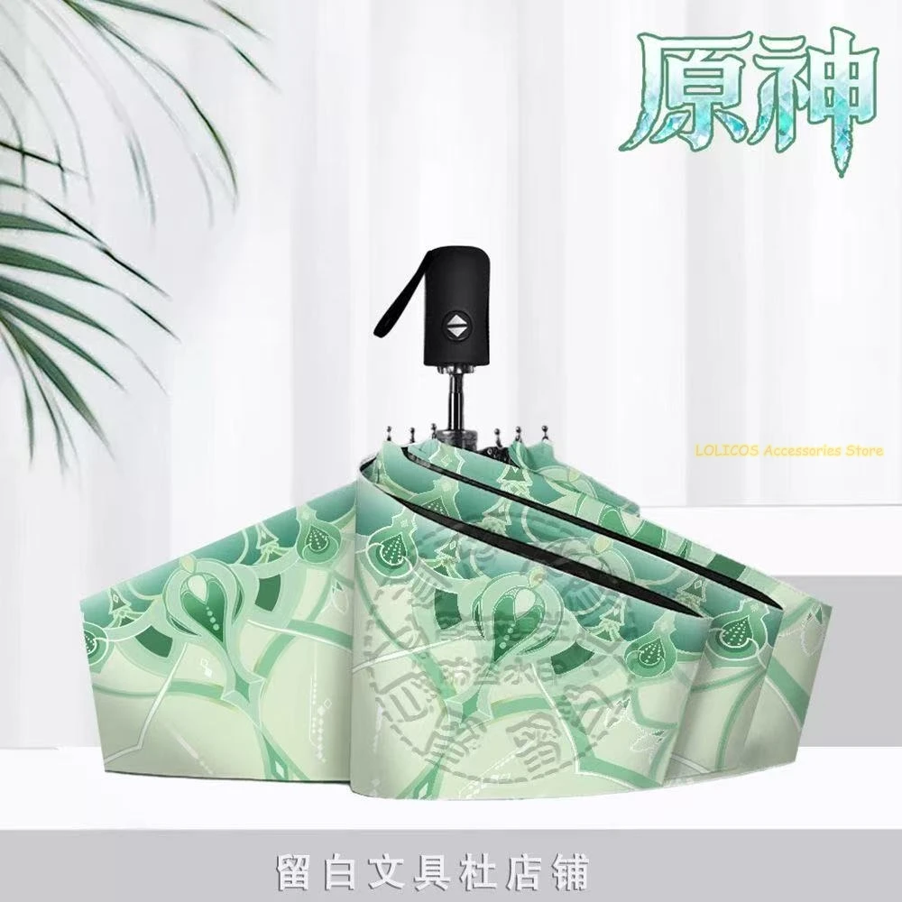 Anime Genshin Impact Nahida Kaedehara Kazuha Cosplay Automatyczny Składany Parasol Przeciwsłoneczny i Przeciwdeszczowy z Ośmioma Żebrami Prezent dla Ucznia