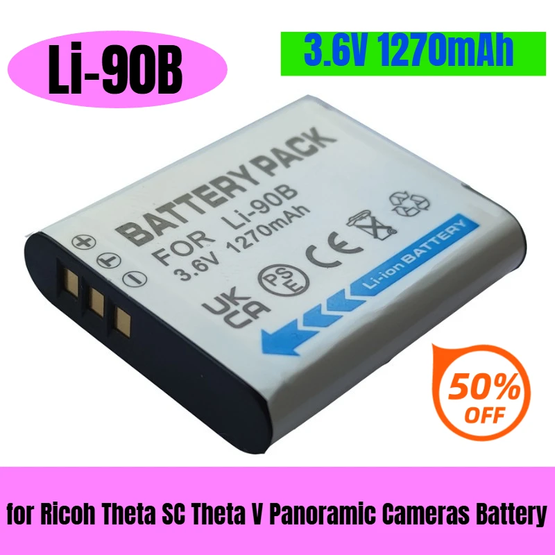 

3.6V 1270mAh DB-110 for Ricoh Theta SC Theta V Panoramic Cameras Battery