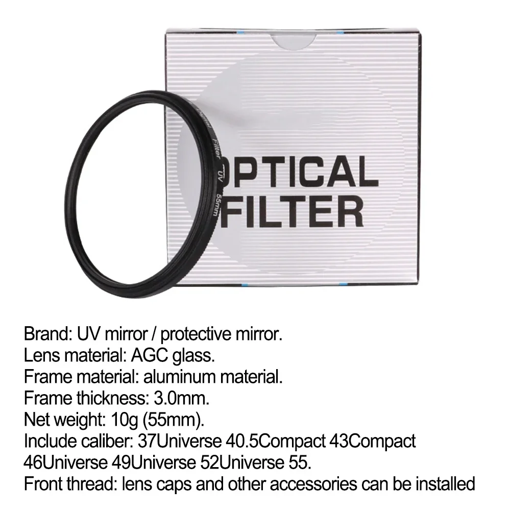 Camera Lens Filter 37MM 40.5MM 43MM 46MM 49MM 52MM Lightdow Macro Close Up UV Digital Lens Filter Protector For Camera