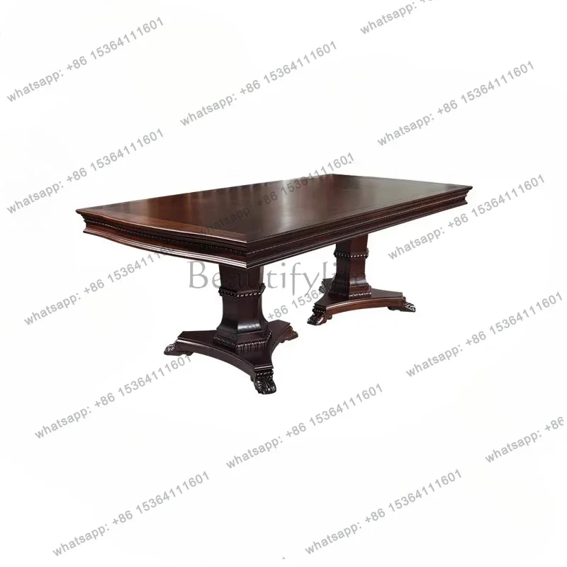 

yj57 American all-solid wood dining table, villa long dining table