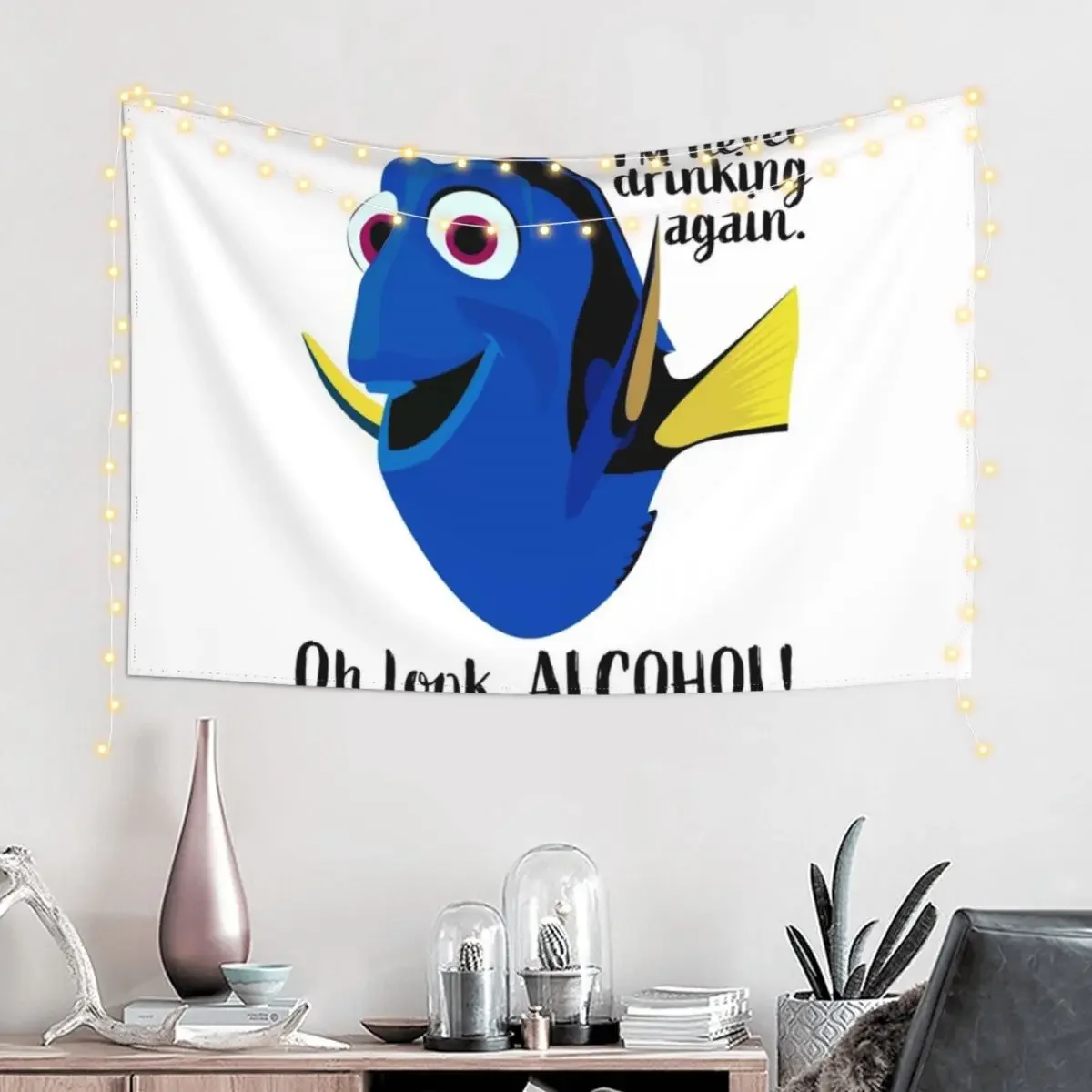 Dory I'm Never Drinking Again Tapestry Custom Room Decor Cute Bedroom Decor Aesthetic Tapestry