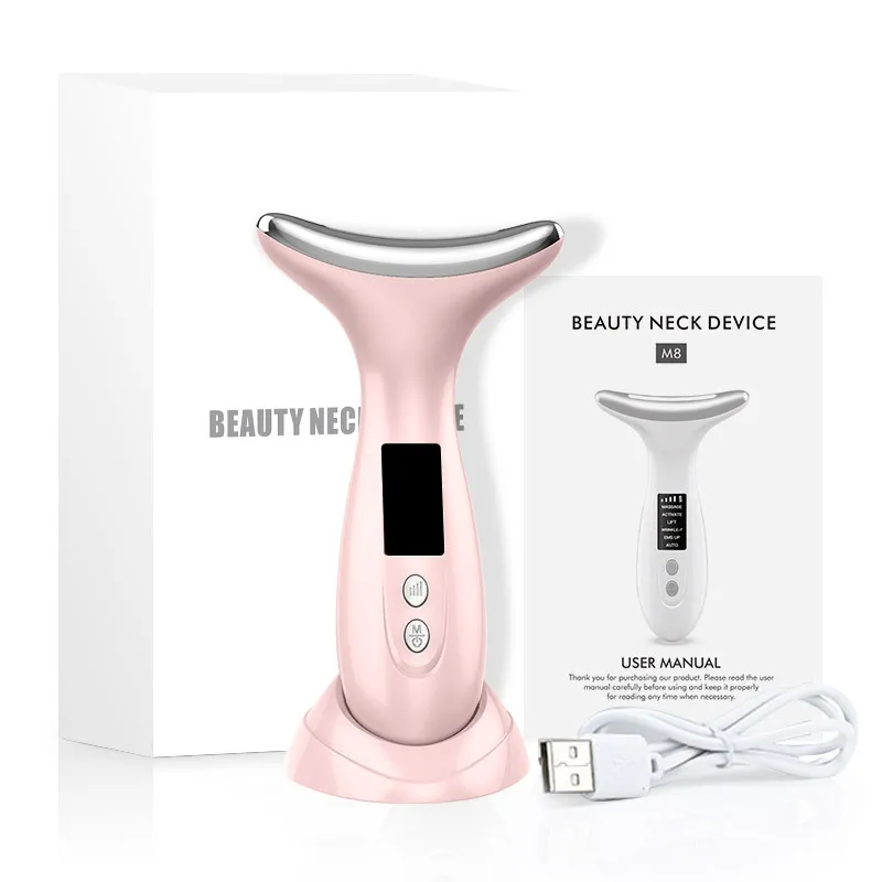 جديد 7-Color ضوء الرقبة الجمال EMS جهاز الوجه لتقليل تجاعيد الرقبة العناية بالبشرة شد الجلد تقليل الذقن المزدوجة أدوات العناية بالبشرة #6