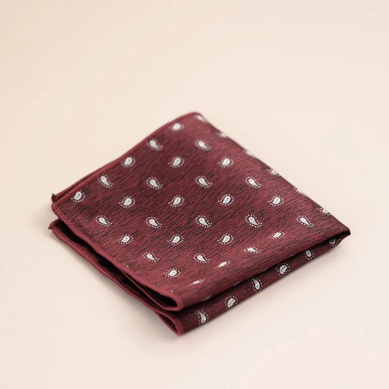 Lenço de bolso masculino colorido multicolorido ponto paisley clássico lenço de casamento negócios jacquard lenço