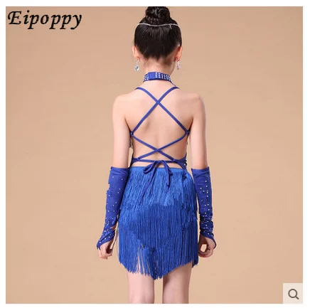 أزياء الرقص اللاتيني للفتيات ، تنورة للأطفال ، ملابس عرض الألعاب ، شرابات مطرزة بالترتر ، جديدة