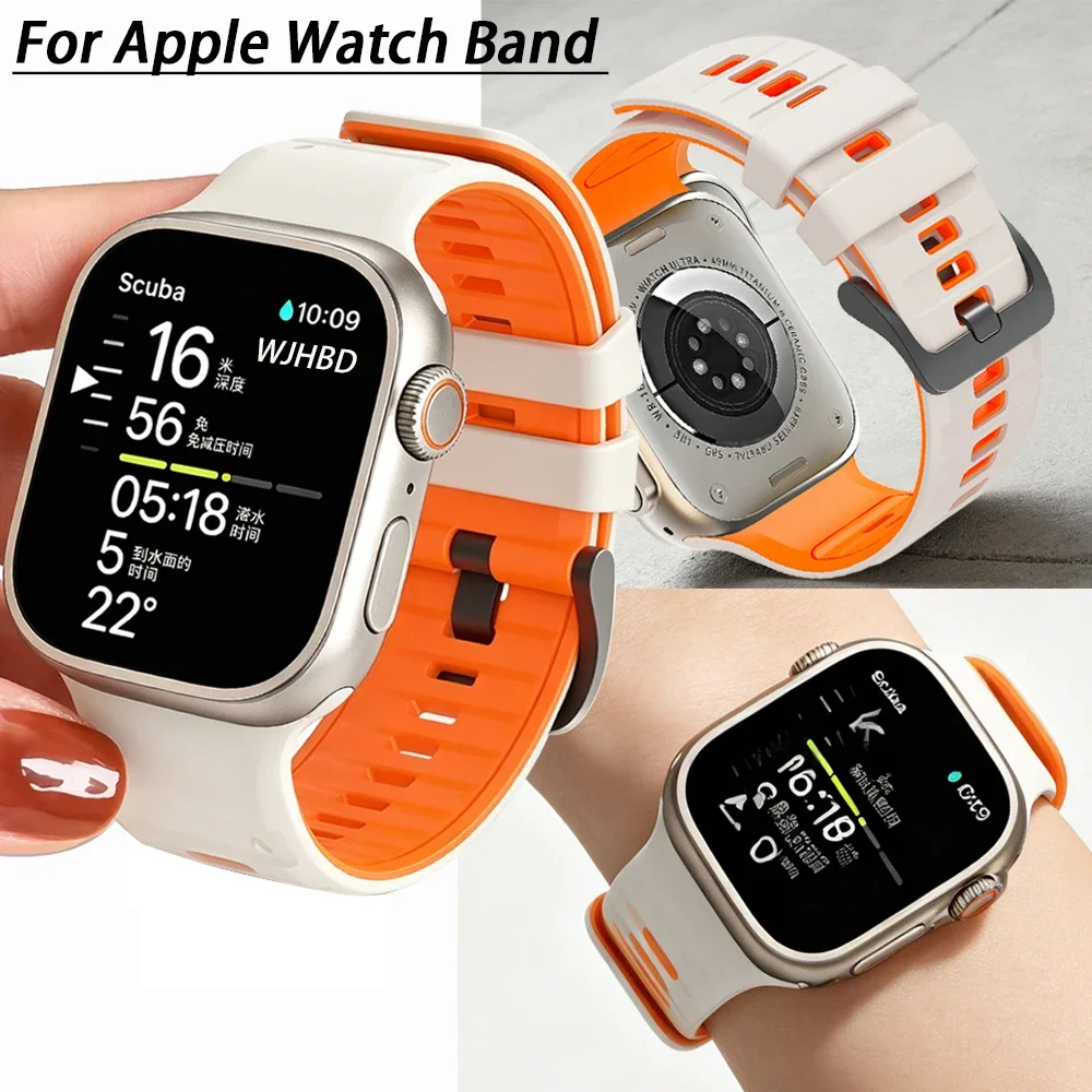 Silikon-Sportarmband für Apple Watch Band 49mm 46mm 45mm 44mm 42mm Correa Armband iWatch Series 11 10 9 8 7 6 5 SE3 Ultra 3 2 – Detail 12