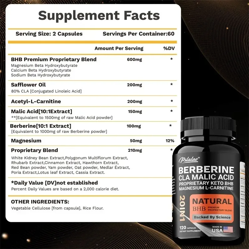20-in-1 Advanced Ketone BHB Blend -  For Digestion and Liver Health, Metabolism, Support Insulin Health - L-Carnitine, CLA