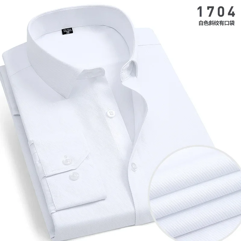 Chemises boutonnées à manches longues pour hommes, affaires formelles, entretien facile, chemise habillée à rayures pour hommes, coupe couvertes, décontracté, social, bureau, travail