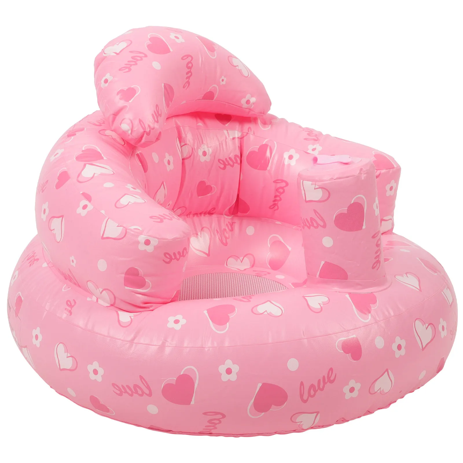 インフレータブルベビーシート-pvc-環境保護幼児シャワーチェアピンク色ソフトで快適な幼児バスシート
