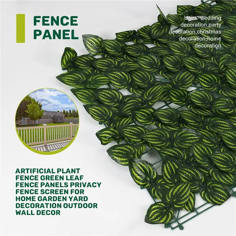 A74E-Green Leaf Fence Panels Privacy Fence Screen For Home Garden Yard Decoration Outdoor Wall Decor
