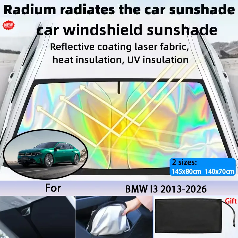 For BMW I3 2013-2026 Foldable Front Windshield Sun Shade UV Reflective Sun Protection Cover Car Interior Accessories