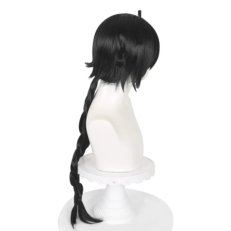 Ming Chao Drifter Male Cosplay Wig Black Scalp Top Flipped Single Long Braided Ponytail
