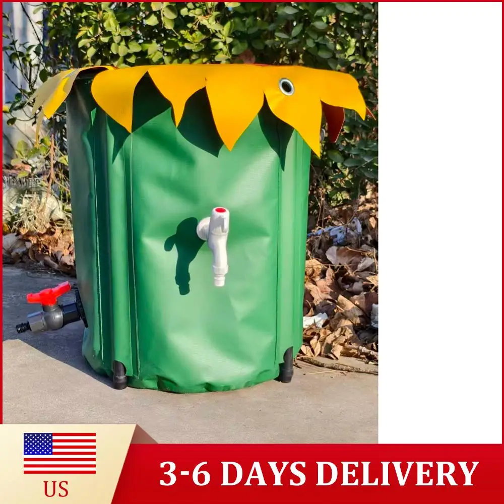 

Бак для сбора дождевой воды на 52 галлона с тремя кранами, ПВХ-резервуар для хранения воды, водосборный бак для сада