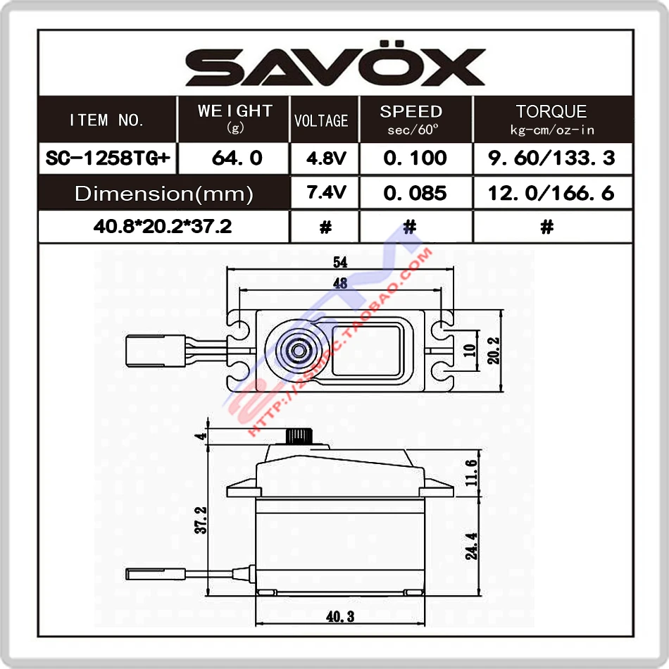 

SAVOX SC-1258TG PLUS сервопривод с шестерней из титанового сплава 0,08S 12 кг цифровой сервопривод