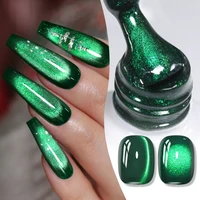 BORN PRETTY 10ml verde Esmeralda gato Gel magnético esmalte de ojos cuentas de vidrio remojo UV LED salón de manicura DIY en casa manicura