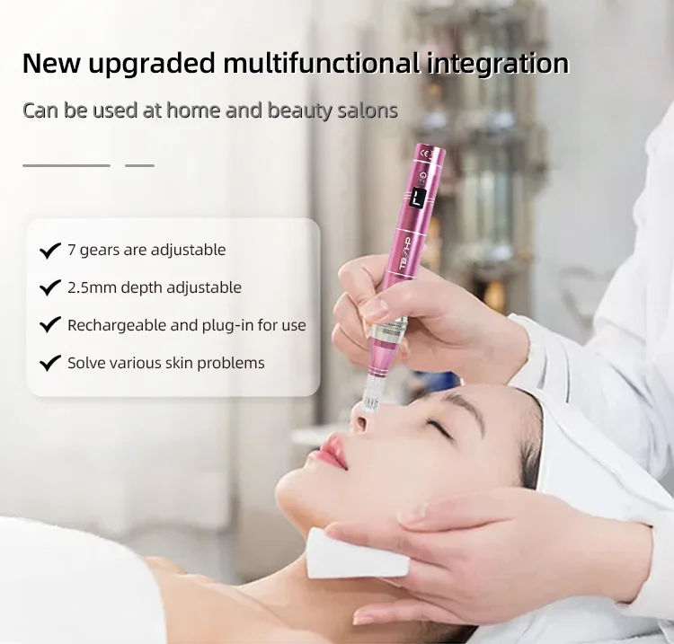 Professioneller Elektrischer Kabelloser M1 Microneedle-Stift mit 12 Kartuschen, Nadellänge 0,25 mm, Schönheitsgerät, Derma Pen – Detail 2