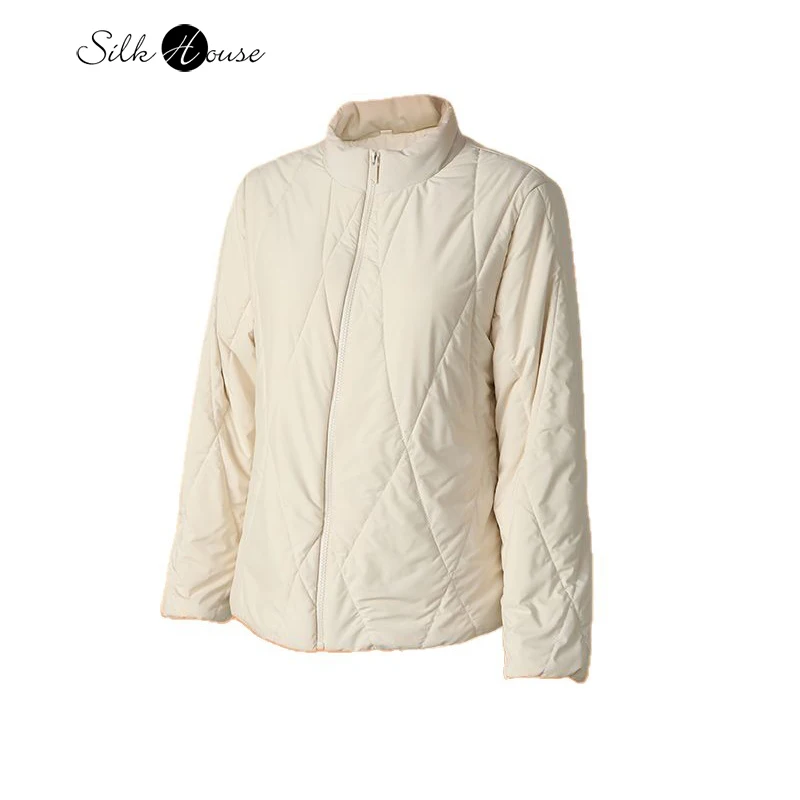 

Winter New 100% Natural Mulberry Silk Filled Long Sleeved Women Lightweight and Warm Three Proof Technology Warm Cotton Clothing