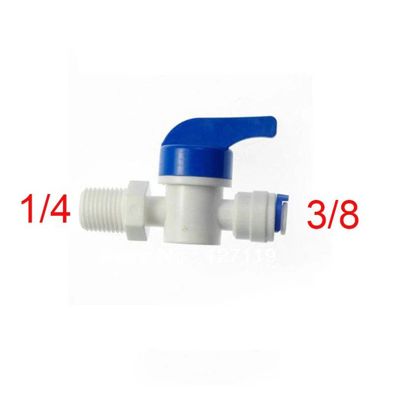 

2 Pcs 1/4Male-3/8 Tube Ball Valve Swicth RO Wate RO Water ST025D