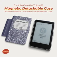 Funda estilo cuaderno de composición Twosheep para Kobo Clara BW / Clara Color / Clara 2E 6 pulgadas cubierta transparente magnética Auto Wake Sleep