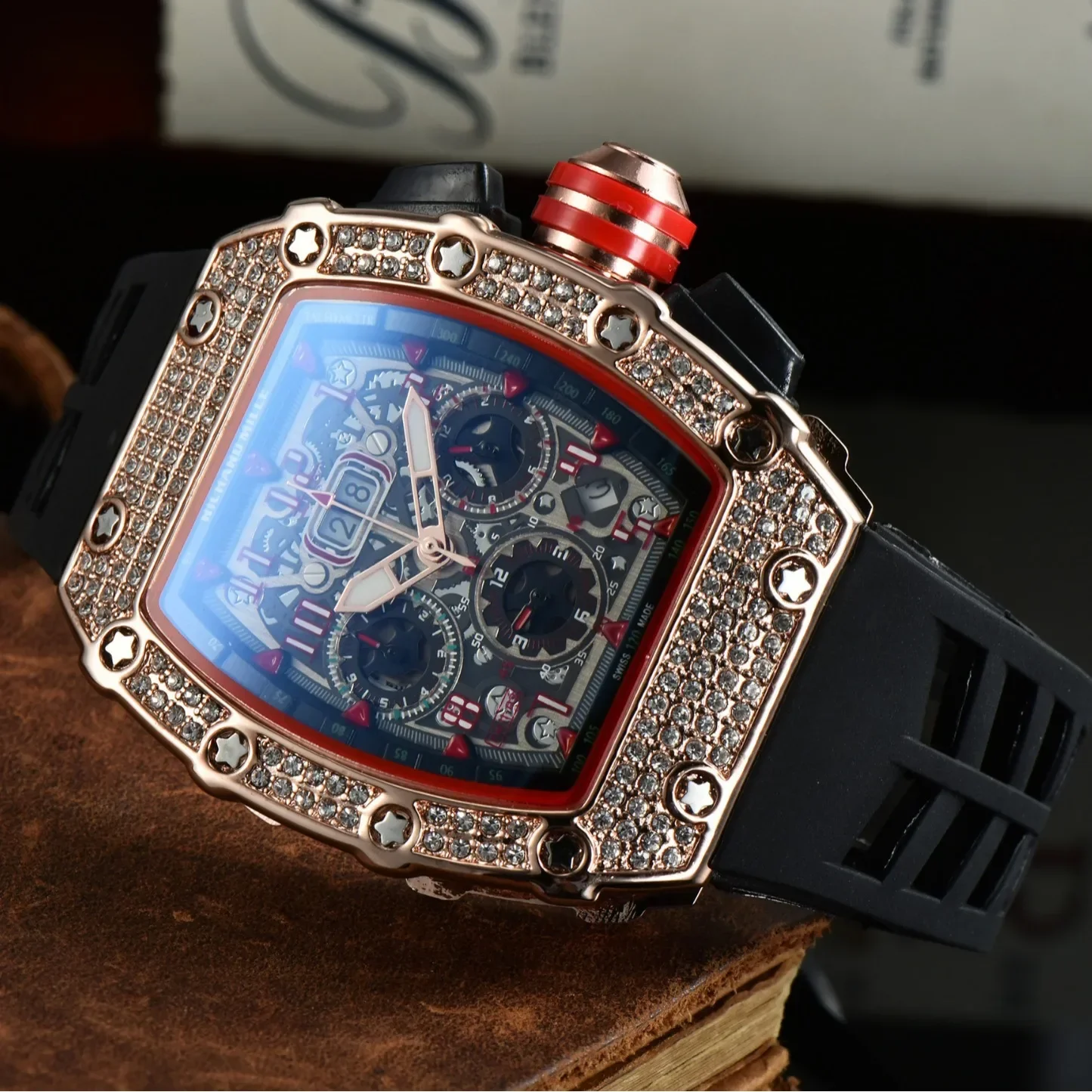 Jam Tangan Olahraga Bisnis Merek Mewah Multifungsi Pria 2025 Jam Tangan Berlian Kuarsa Tidak Biasa untuk Jam Tangan Pria Reloj Hombre