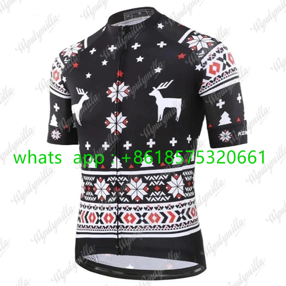 

Christmas Milu Deer Cycling Jersey Style Bike Clothing Outdoor Breathable Bicycle Clothes Men The Christmas Tree Short Sleeve