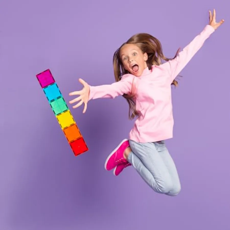 ตัวต่อแม่เหล็ก Gemmicc Deluxe 136 ชิ้น ของเล่นแม่เหล็กสำหรับตัวต่อแม่เหล็ก 3 มิติ ตัวต่อแบบซ้อนสำหรับเด็กชายและเด็กหญิง ชุดใหญ่