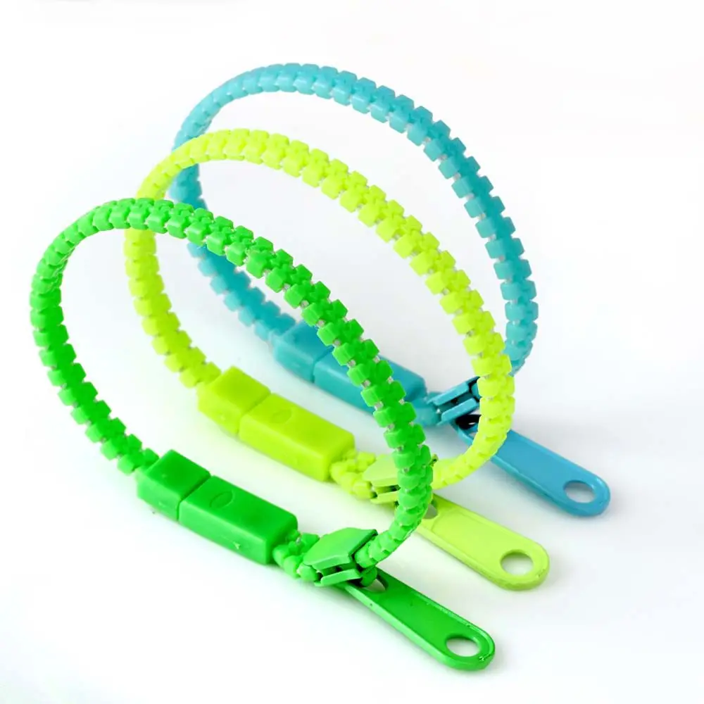 Personality Fashion Toy Zip Wristband Jewelry Gifts For Kids Mix Color Bracelets Eco-friendly Plastic Bangles Zipper Bracelet