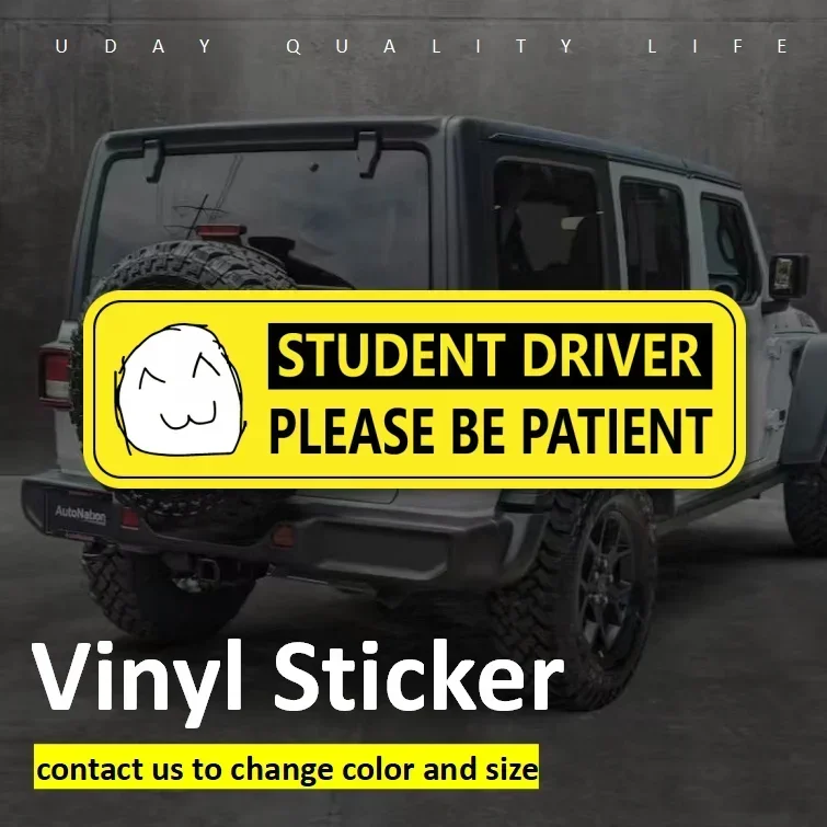

Student Driver Please Be Patient Car Sticker Meme Rage Comic Meme English Arabic Safety Warning Notice Personalization Fsst