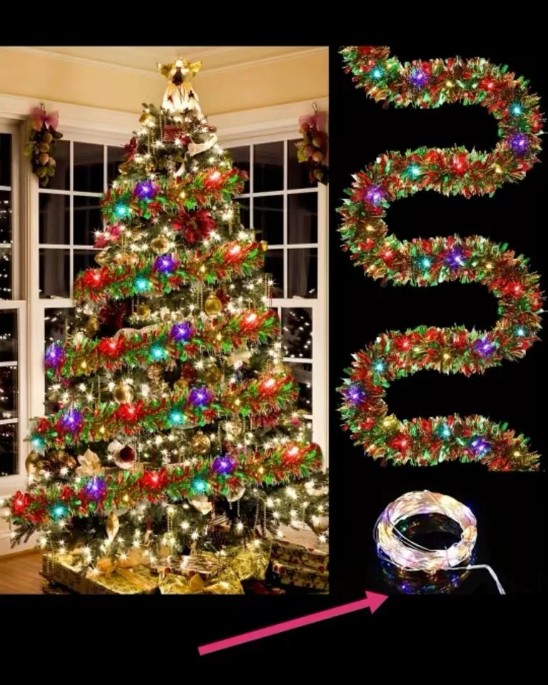 

2025 New Christmas Decoration Cross border Color Strip with Light Hair Strip 5-meter Plus Color Light