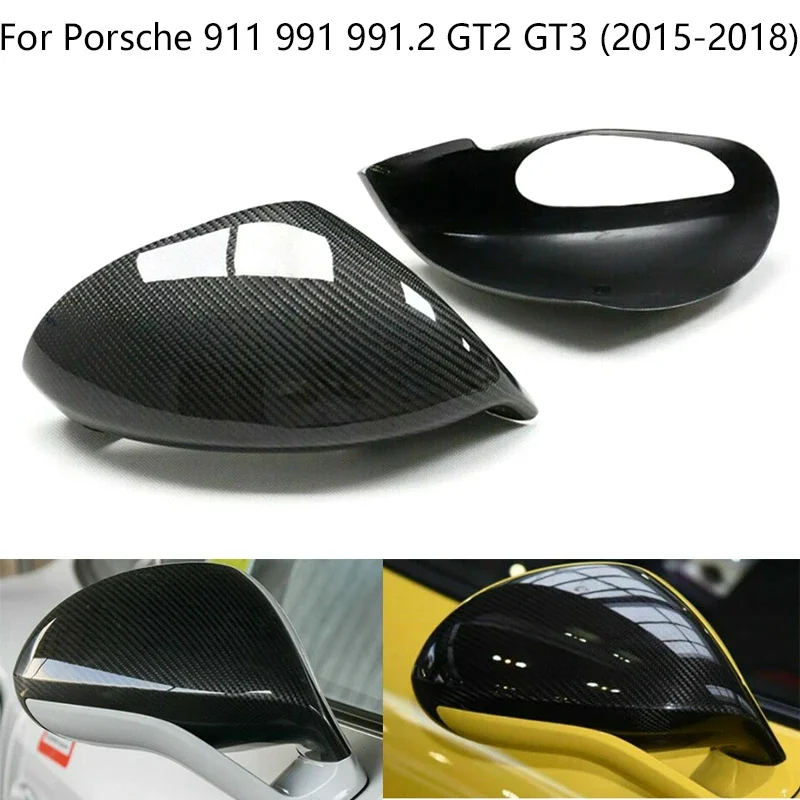 

For Porsche 911 991 991.2 GT2 GT3 2015 2016 2017 2018 Real Carbon Fiber Car Rearview Side Mirror Covers Caps